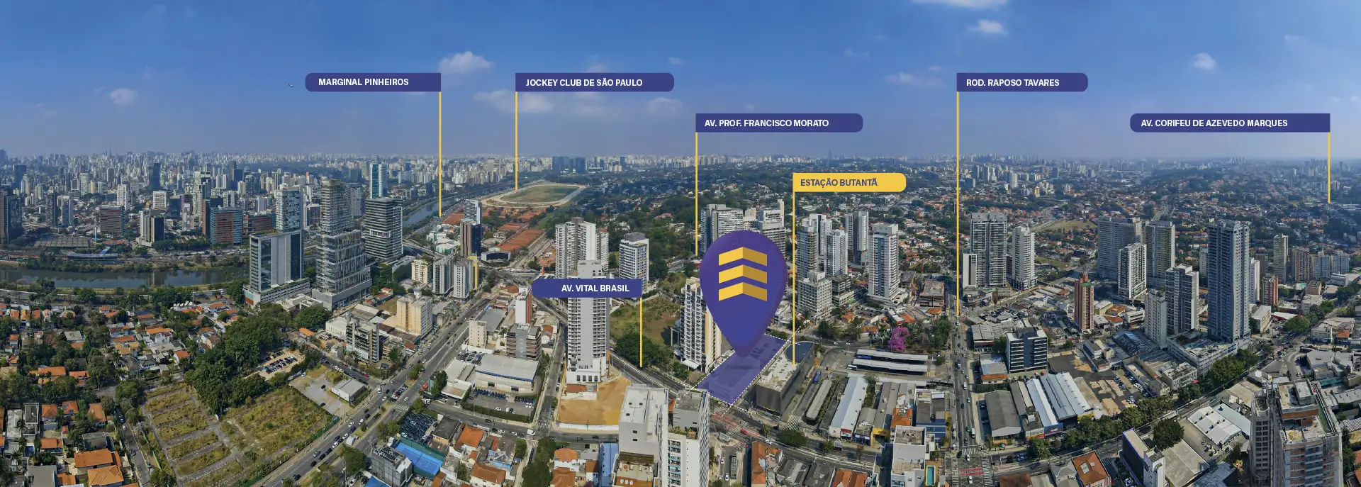 Imagem aérea da região